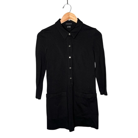 Theory Erimenthia Fixture Shirtdress - Black - Picture 4 of 11